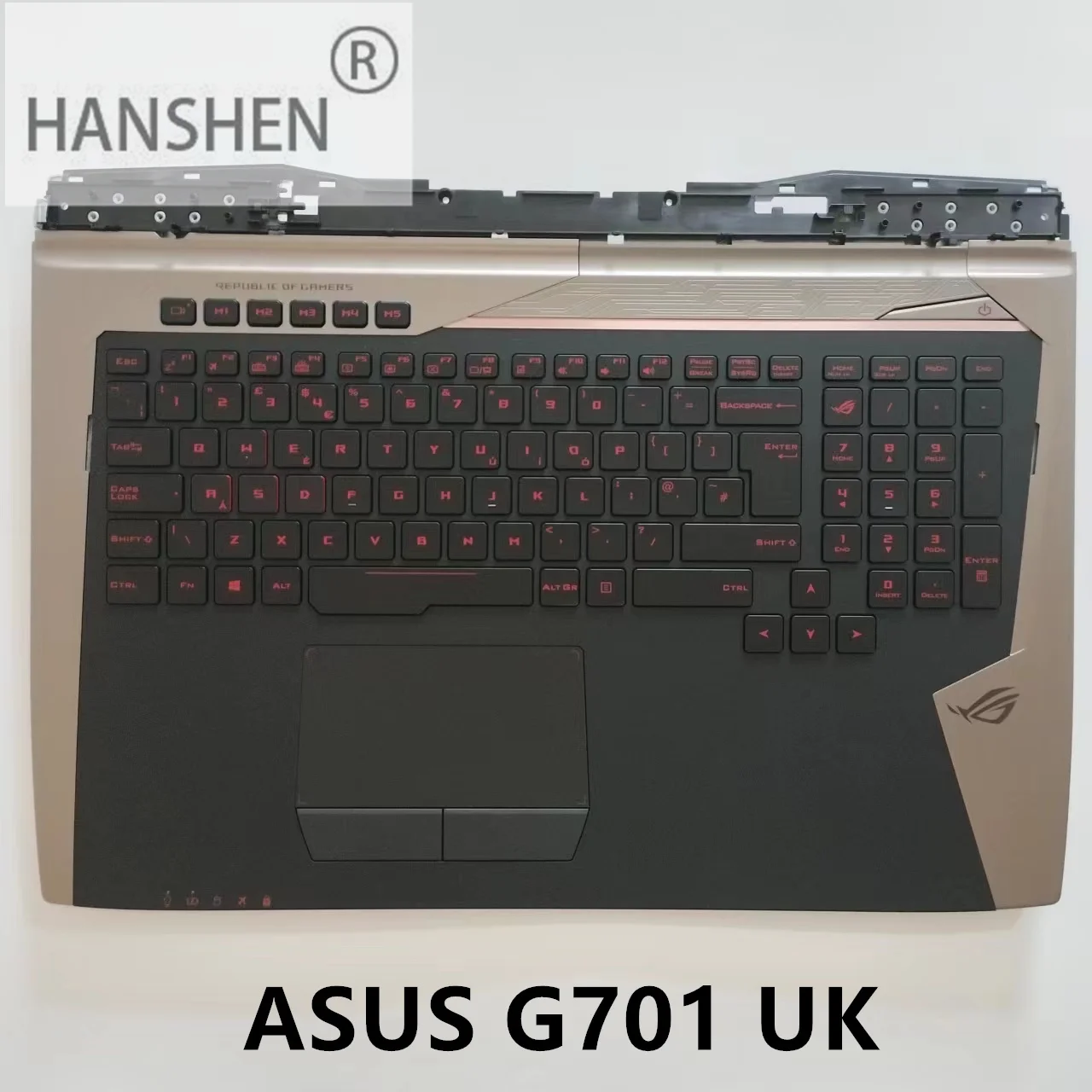 HANSHEN British version New keyboard is suitable for ASUS G701VO G701VI GFX72V GX700VO backlit C-shell integrated
HANSHEN British version New keyboard is suitable for ASUS G701VO G701VI GFX72V GX700VO backlit C-shell integrated