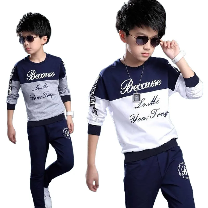 

Children Clothing Sets Spring Autumn Baby Boys Clothing Sets Fashion Long Sleeve T-shirt+pants 2 Pcs Suits4-12Years Kids Clothes