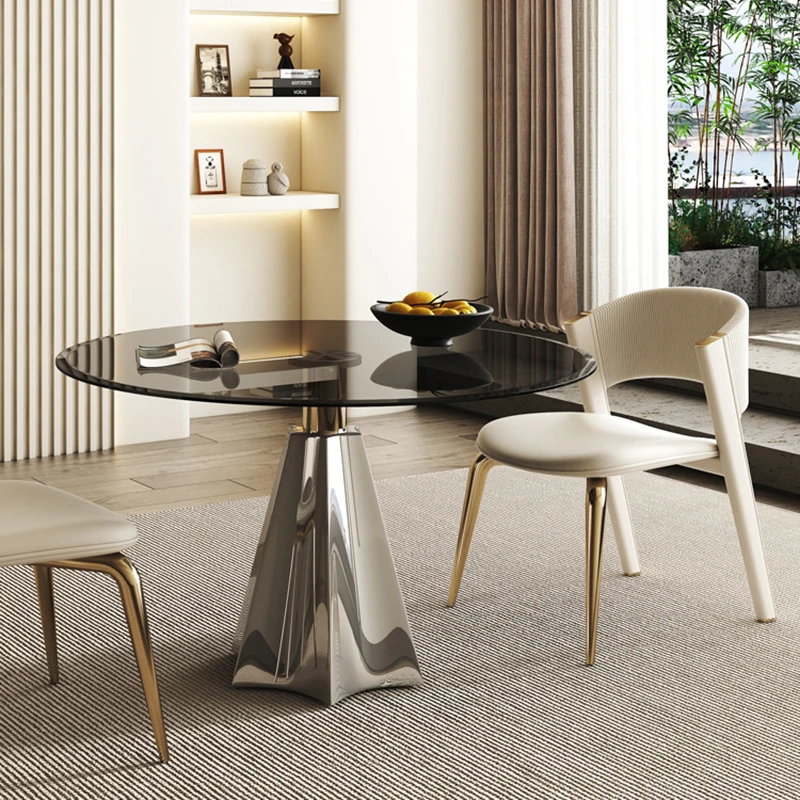 Console Salon Dining Table Round Kitchen Luxury Glass Coffee Dining Table Balcony Nordic Mesa Plegable Garden Furniture Sets
Console Salon Dining Table Round Kitchen Luxury Glass Coffee Dining Table Balcony Nordic Mesa Plegable Garden Furniture Sets