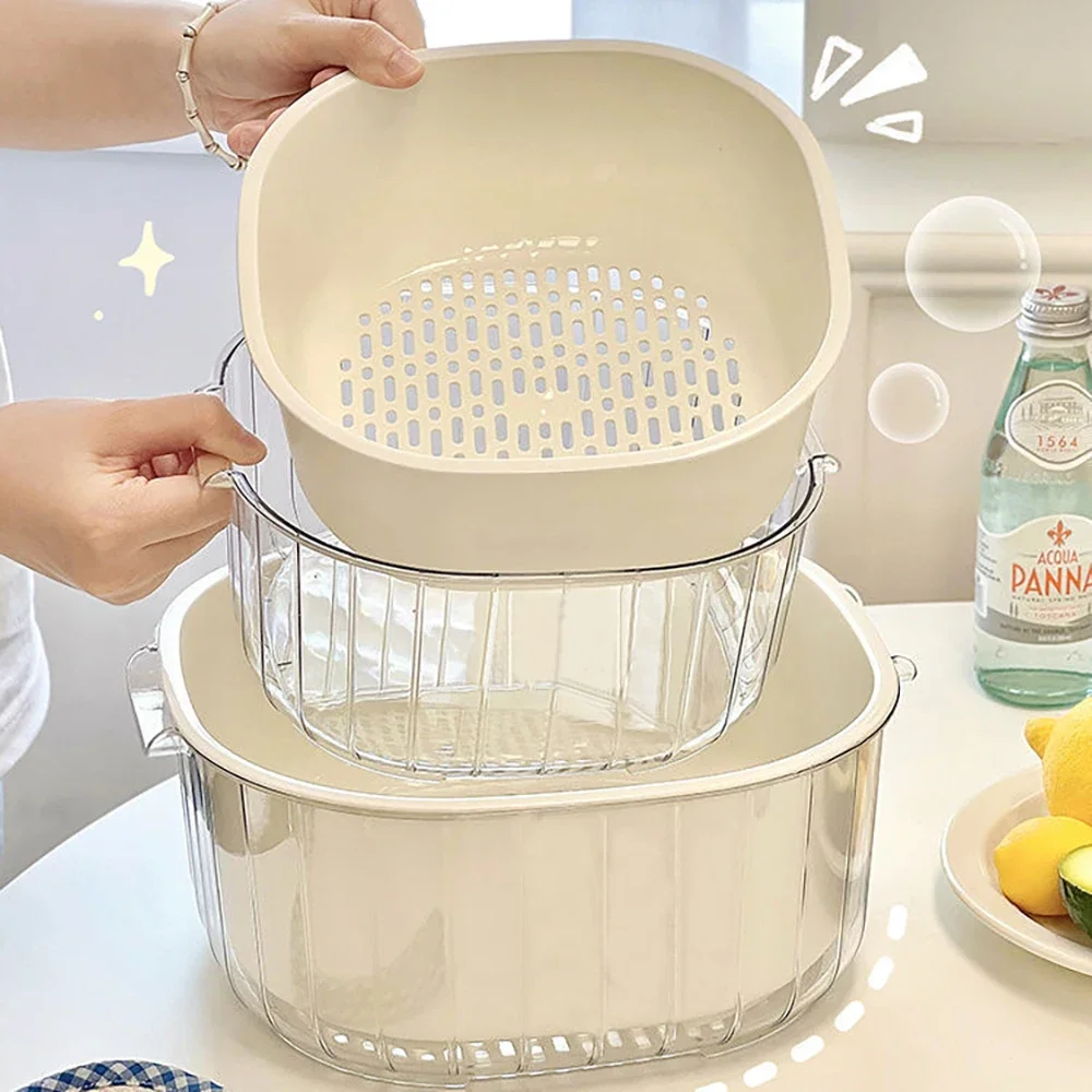 Double-Layer Kitchen Drain Basket Strainer Plastic Fruit Washing Basin Filter Basket Household Vegetable Cleaning Colander Tool
Double-Layer Kitchen Drain Basket Strainer Plastic Fruit Washing Basin Filter Basket Household Vegetable Cleaning Colander Tool