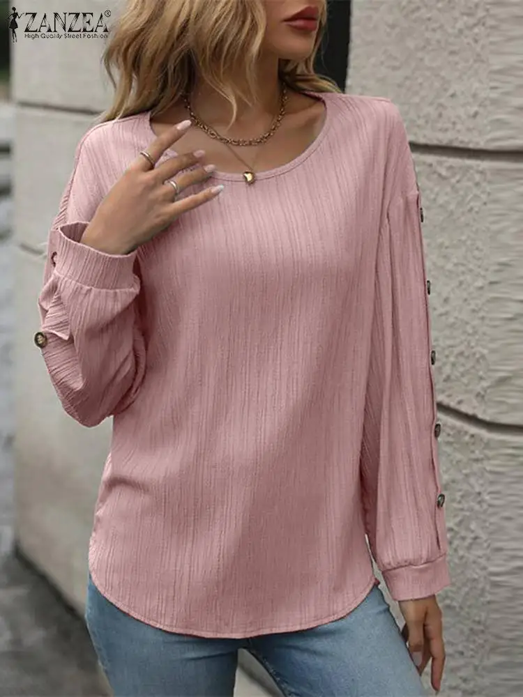 ZANZEA Fashion Women Round Neck Blouse Long Sleeve Buttons Tops 2023 Autumn Textured Fabric Shirt Streetwear Casual Blusas Tunic
ZANZEA Fashion Women Round Neck Blouse Long Sleeve Buttons Tops 2023 Autumn Textured Fabric Shirt Streetwear Casual Blusas Tunic
