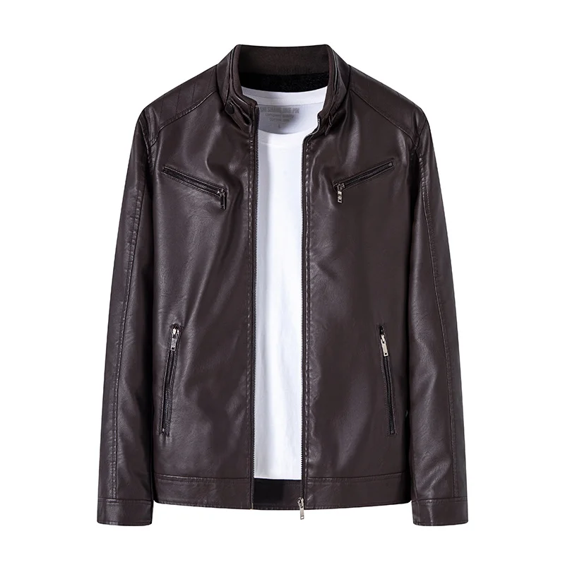 High Quality Leather Jackets Men's Zipper Business Clothing Casual New Trendy Motorcycle Clothes Youth Men's PU Leather Jackets
High Quality Leather Jackets Men's Zipper Business Clothing Casual New Trendy Motorcycle Clothes Youth Men's PU Leather Jackets