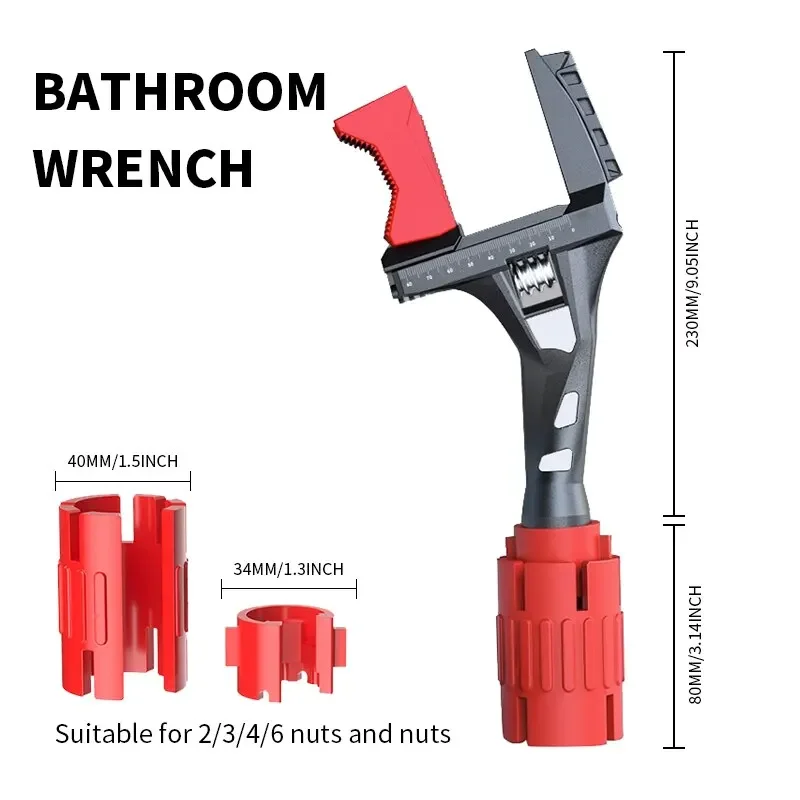 

Adjustable Wrench Universal Double Ended Wrench Aluminium Alloy Open End Spanner Bathroom Plumbing Faucet And Sink Repair Tool