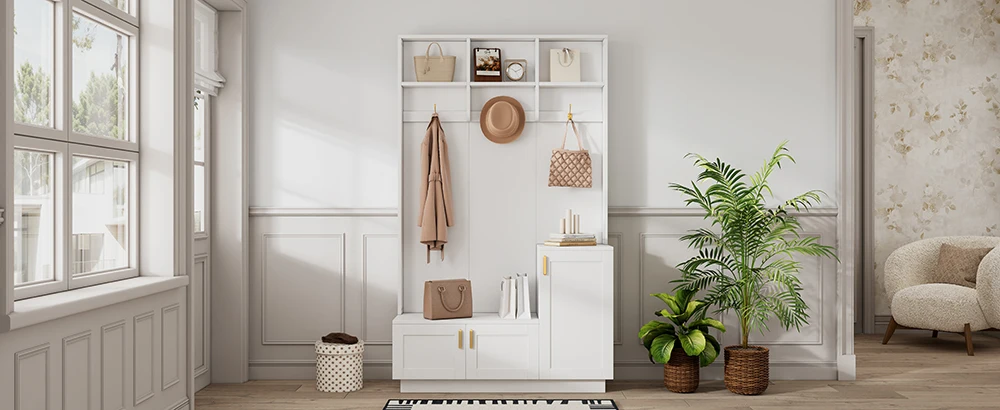 KOMHTOM Bench and shoe shelf wardrobe set white S80fcad01ff25414ebc1ff8637e3bab58p