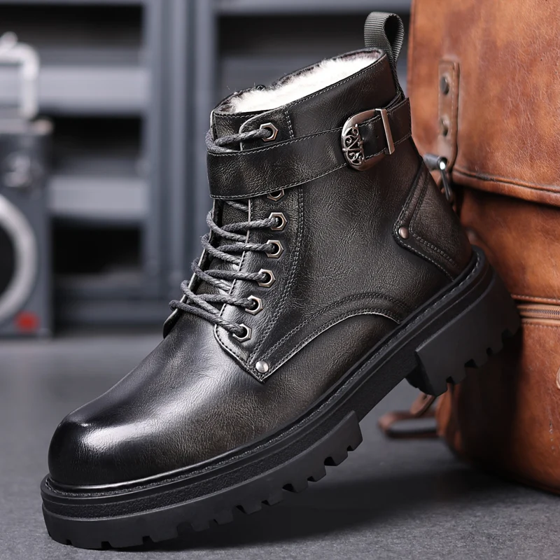 High Quality Men's Genuine Leather Boots British Style Work Boots Winter Warm Plush Casual Boots Business Formal Boots
High Quality Men's Genuine Leather Boots British Style Work Boots Winter Warm Plush Casual Boots Business Formal Boots