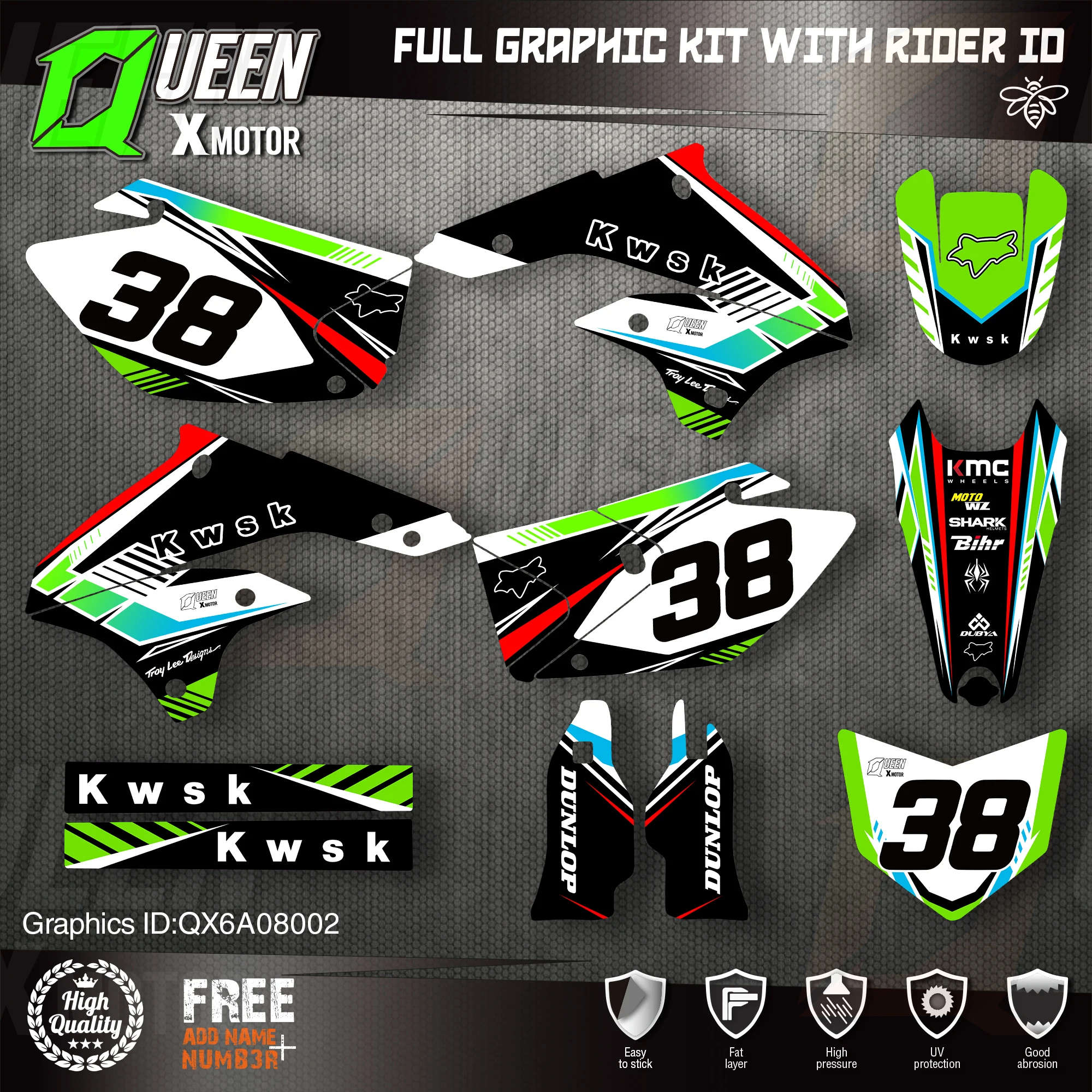 Queen X MOTOR Custom Team Graphics Decals Stickers Kit For Kawasaki Decal 2008 2009 2010 2011 2012 2013 KLX 450 002
Queen X MOTOR Custom Team Graphics Decals Stickers Kit For Kawasaki Decal 2008 2009 2010 2011 2012 2013 KLX 450 002