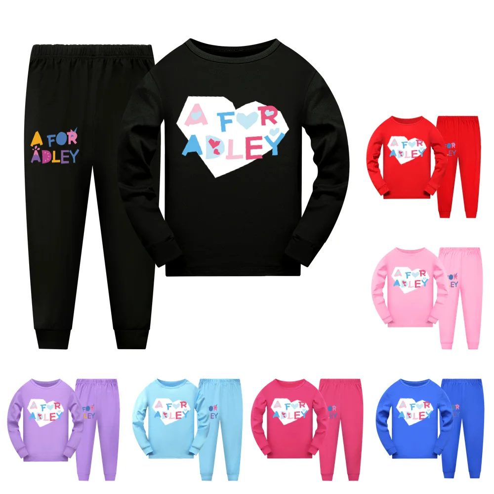 

Детская Пижама A for Adley, пижама для мальчиков, комплект хлопковой одежды, одежда для сна, детская одежда для сна для девочек, одежда для малышей, пижама