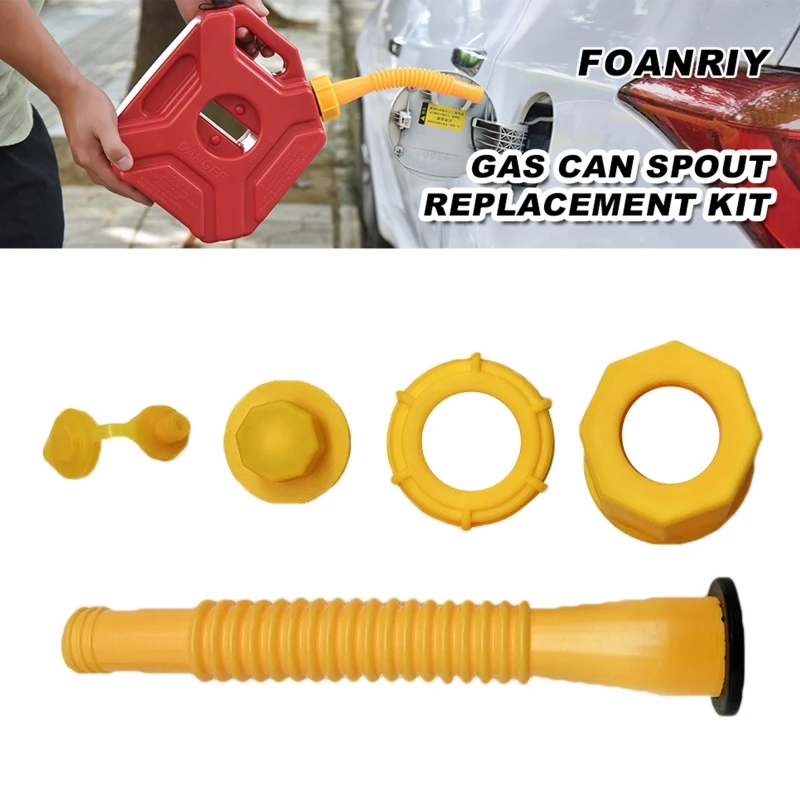 

X7JF Retail Pack Flexible Replacement Gas Spout with 2 Screw Collar Caps Fits Most Of The Cans