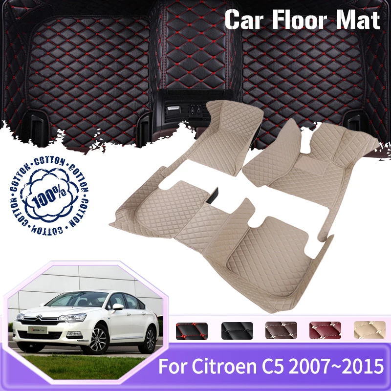 

Car Floor Mats For Citroen C5 RD TD 2007~2015 5seat Saloon Dirt-resistant Pads Car Mats Luxury Auto Tapete Carro Car Accessories