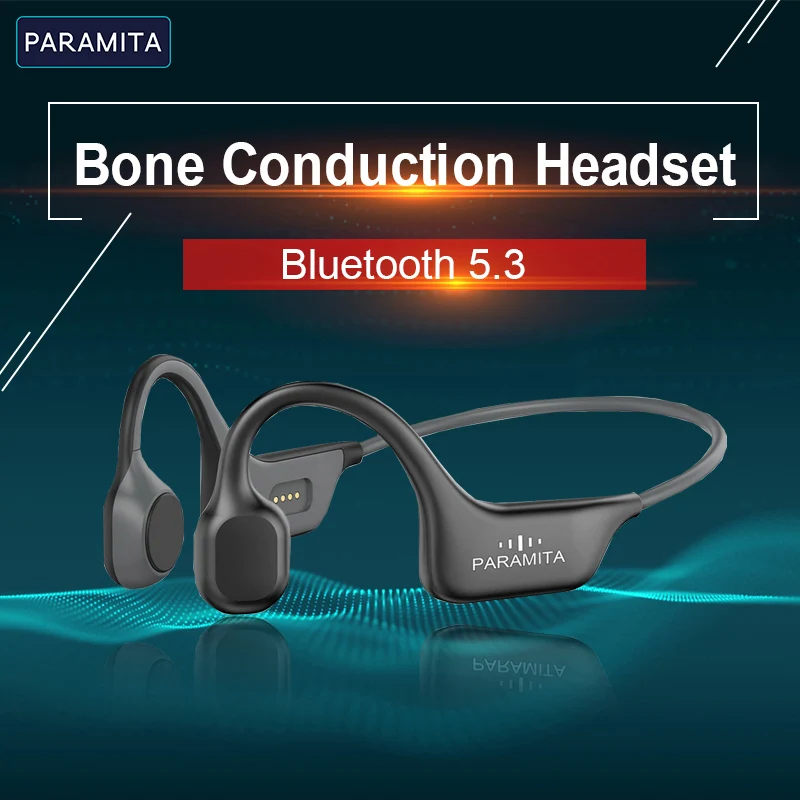 

PARAMITA Real Bone Conduction Headphones Bluetooth Wireless Earphones Waterproof Sports Headset with Mic for Workouts Running