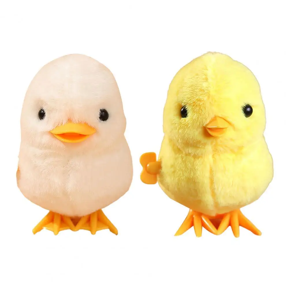 

Manual Wind Up Plush Toy High Imitation Decorative Soft Texture Clockwork Jumping Walking Chick Duck Model Toy for Festival