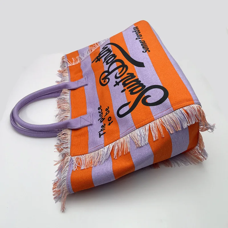 SAINT BARTH European & American Striped Canvas Tote Bag 4 S810747871d584a5395797dd8e6a1e6673