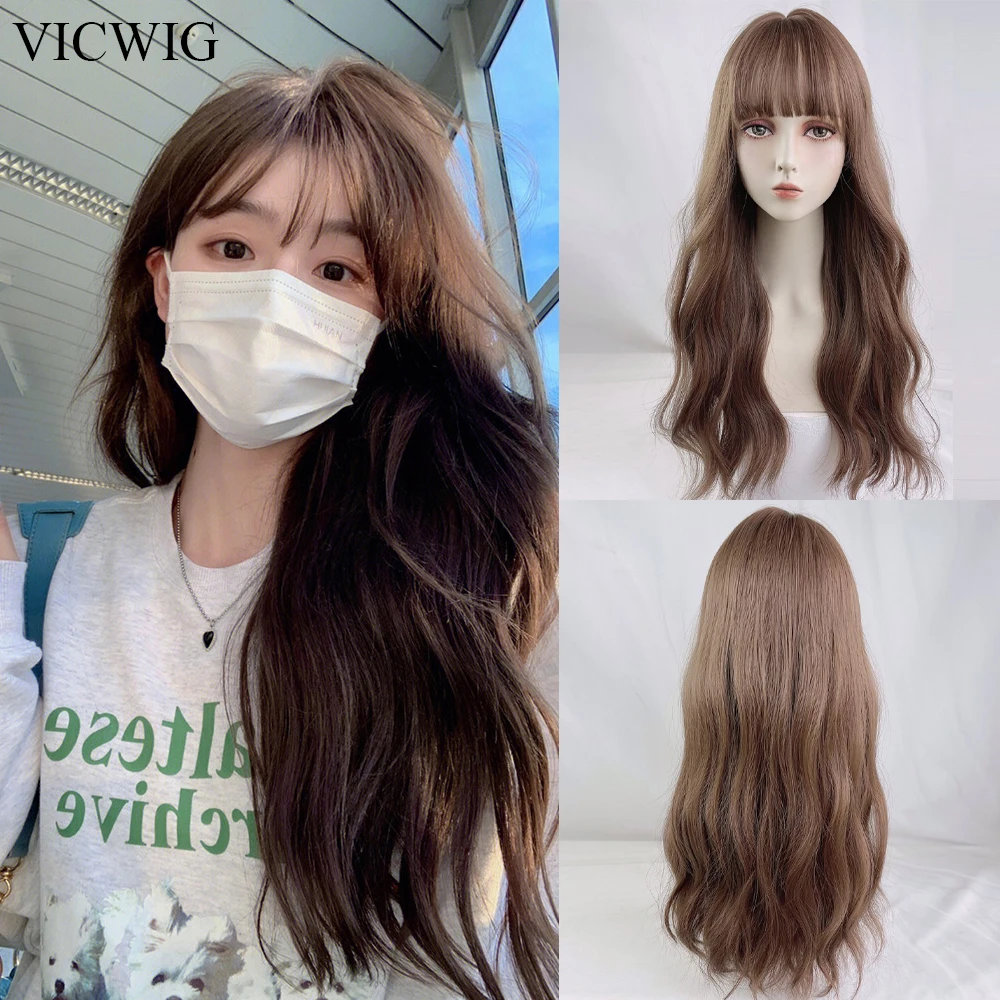 VICWIG Synthetic Long Brown Wavy Wigs With Bangs Lolita Cosplay Women Fluffy Natural Hair Wig for Daily Party
VICWIG Synthetic Long Brown Wavy Wigs With Bangs Lolita Cosplay Women Fluffy Natural Hair Wig for Daily Party