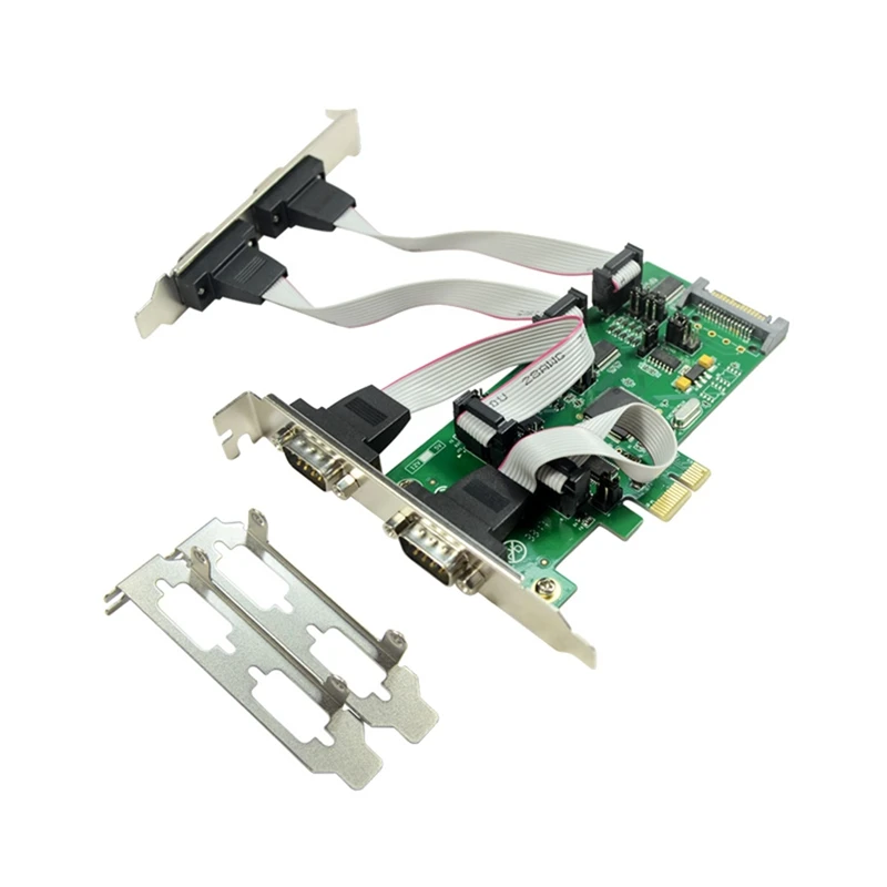 

New PCIE Adapter Card 4 DB-9 Serial Rs232 Ports Pcie Controller Card PCI Express With 1 TTL Port WCH384 Chipset