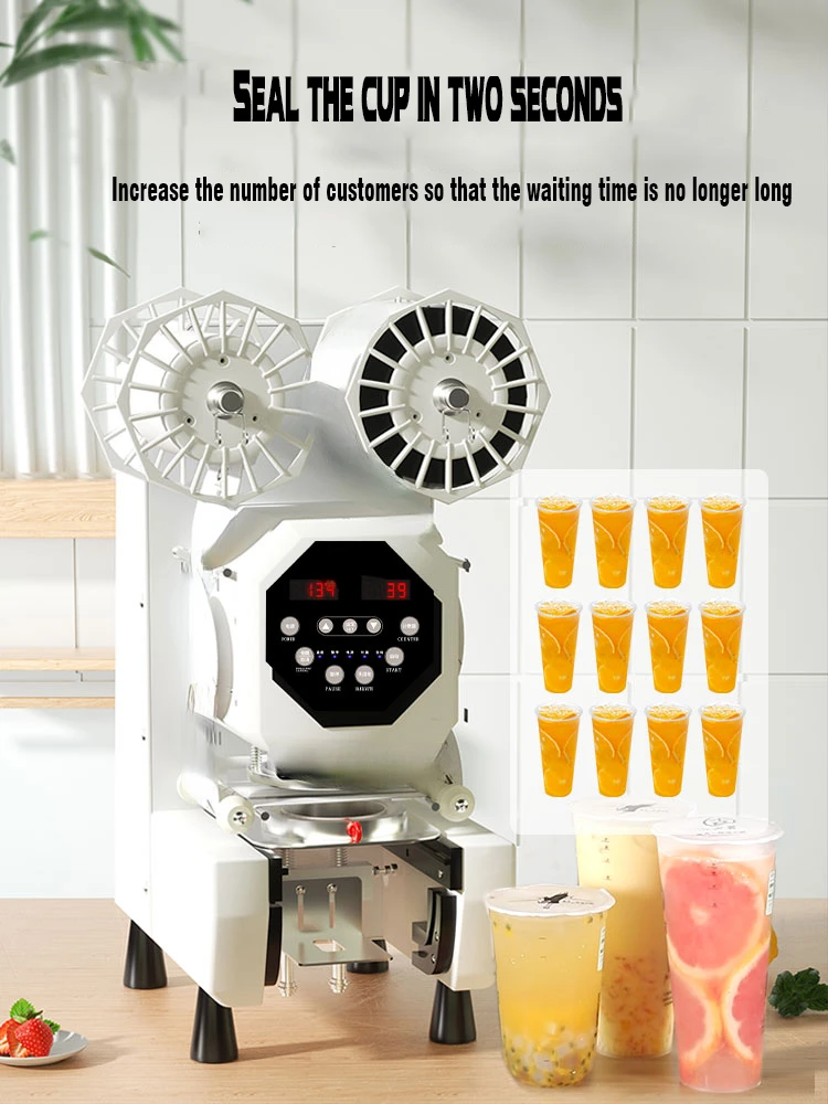 

Cup Sealer Sealing Machine Full Automatic Bubble Tea For 9/9.5/8.8/8.5/8.9 PP/PE/Paper Milk Boba