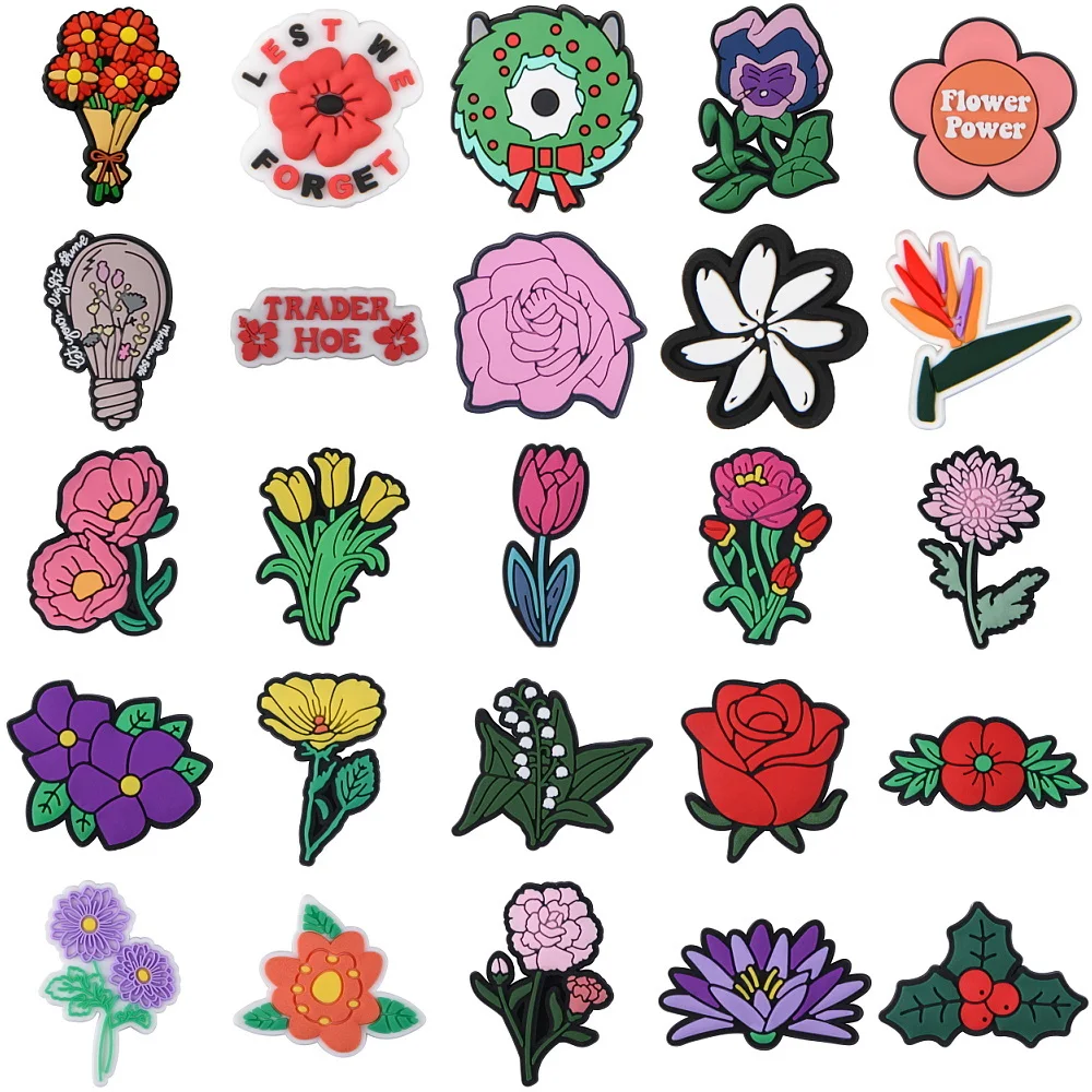 Plant Sunflower Colorful Flower Shoe Decoration Charms Green Leaf Shoe Charms Red Roses Bracelet Accessories For Birthday Gifts 
Plant Sunflower Colorful Flower Shoe Decoration Charms Green Leaf Shoe Charms Red Roses Bracelet Accessories For Birthday Gifts
