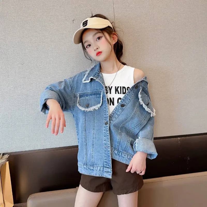 Teenage 5 6 8 10 12 14 Years Girls Jacket Spring New Fashion Cowboy Coats For Teenager Outwear Birthday Gift Children Clothing
Teenage 5 6 8 10 12 14 Years Girls Jacket Spring New Fashion Cowboy Coats For Teenager Outwear Birthday Gift Children Clothing