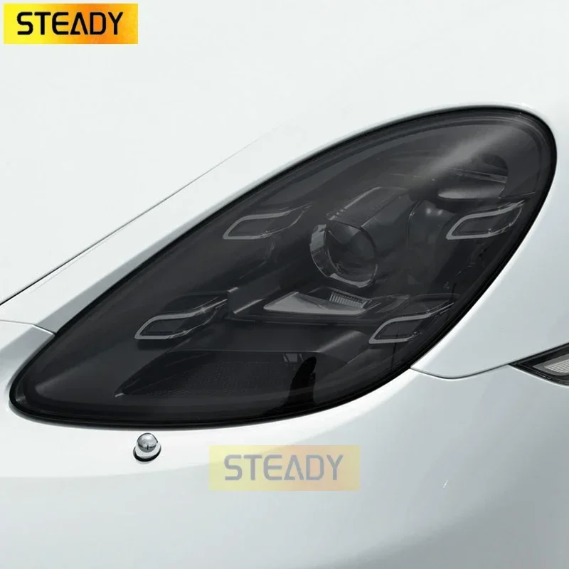 

2 Pcs Car Headlight Protective Film Front Smoked Black TPU Sticker For Porsche 911 718 Cayenne Panamera Macan Taycan Accessories