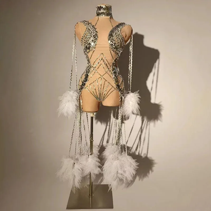 Mesh Sequin High Fork Jumpsuit Nightclub Bar Dj Performance Halloween Costume Women Gogo Dancers Outfits Party Dresses DN16623
Mesh Sequin High Fork Jumpsuit Nightclub Bar Dj Performance Halloween Costume Women Gogo Dancers Outfits Party Dresses DN16623