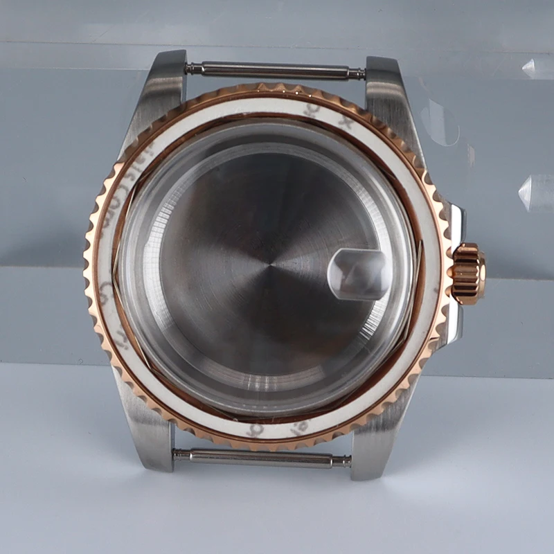 

Silver and Rose Gold 40mm Watch Case 316L stainless Steel For Seiko NH35/36/38 Eta 2824 Miyota 8215 Movement 28.5mm Sea-Dweller