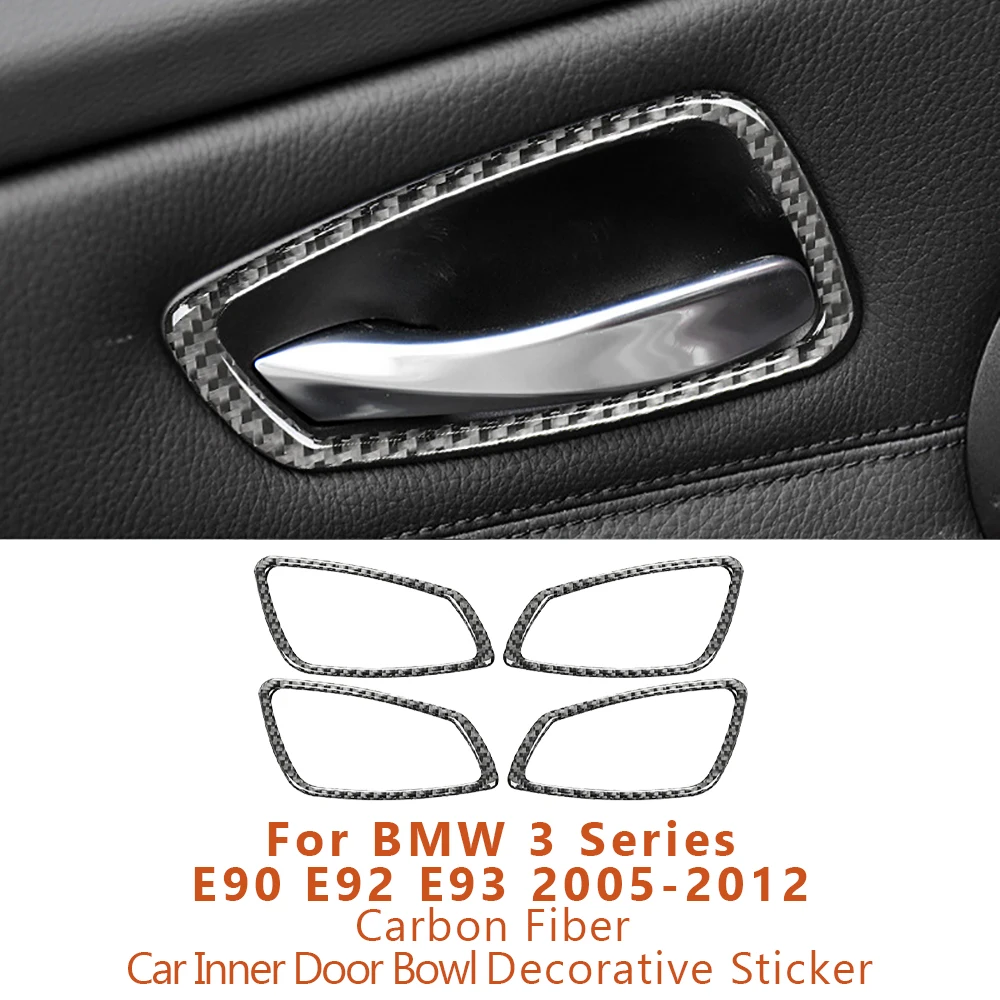 

For BMW 3 Series E90 E92 E93 2005-2012 Carbon Fiber Car Inner Door Handle Decorative Stickers Modifying Interior Accessoriess