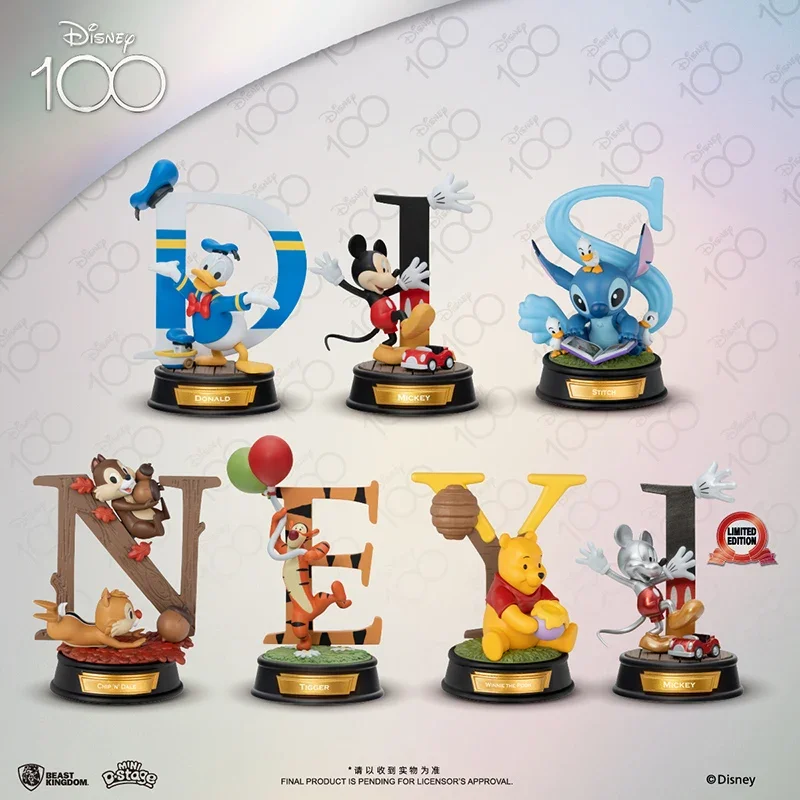 

Cartoon Disney New Beast Kingdom Letter Series Donald Duck Mickey Mouse Stitch Action Figures Decoration Youth Christmas Gift