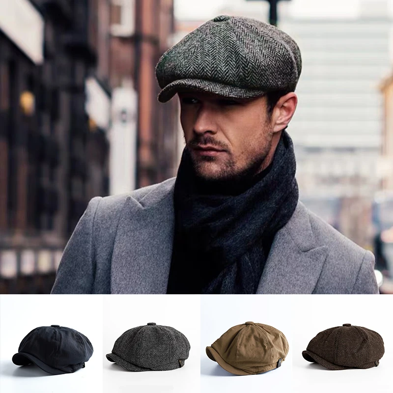 Vintage Casual Wool British Hat Men's Beret Cap Fashion New Newsboy Hat Clothes Accessories Spring Autumn gorras para hombres 모자
Vintage Casual Wool British Hat Men's Beret Cap Fashion New Newsboy Hat Clothes Accessories Spring Autumn gorras para hombres 모자