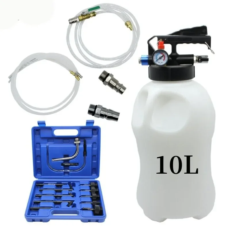 

10L Pneumatic Transmission Oil Filling Tool Oil Changer Fluid Extractor Dispenser Refill Pump Tool Kit With 13pcs ATF Adaptor