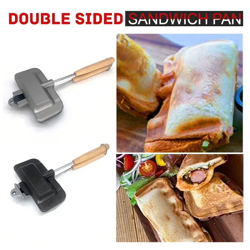 

Sandwich Foldable Double-Sided Pan Non-Stick Grilling Frying Pan for Bread Toast Breakfast Machine Pancake Maker