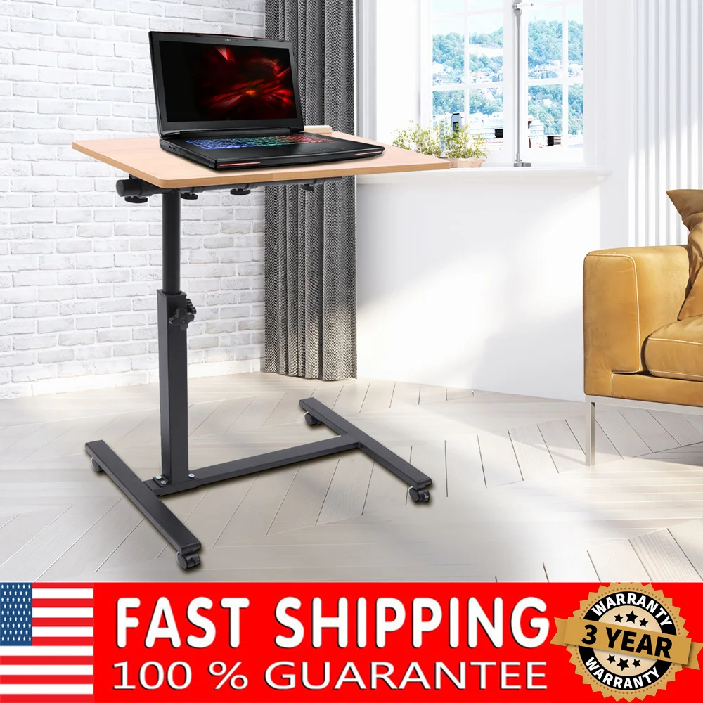 

Home Office Laptop Desk Rolling Adjustable 360° Rotation Computer Mobile Stand