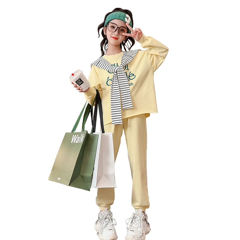 Girls Fashion Clothes Long Sleeve Pullover with Shawl Set Spring New Round Neck Top + Sweatpant 2pcs Casual Sportswear Set 4-14Y
Girls Fashion Clothes Long Sleeve Pullover with Shawl Set Spring New Round Neck Top + Sweatpant 2pcs Casual Sportswear Set 4-14Y