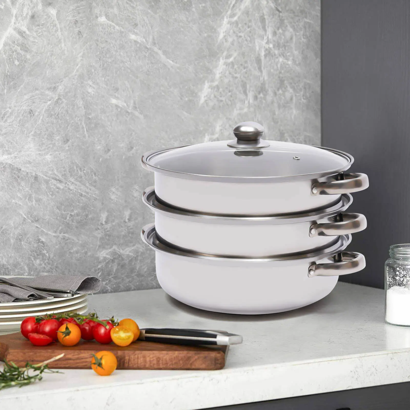 3 Tier Steamer Hot Pot Stainless Steel Cooker Steam Pot Food Cooking + Glass Lid
3 Tier Steamer Hot Pot Stainless Steel Cooker Steam Pot Food Cooking + Glass Lid