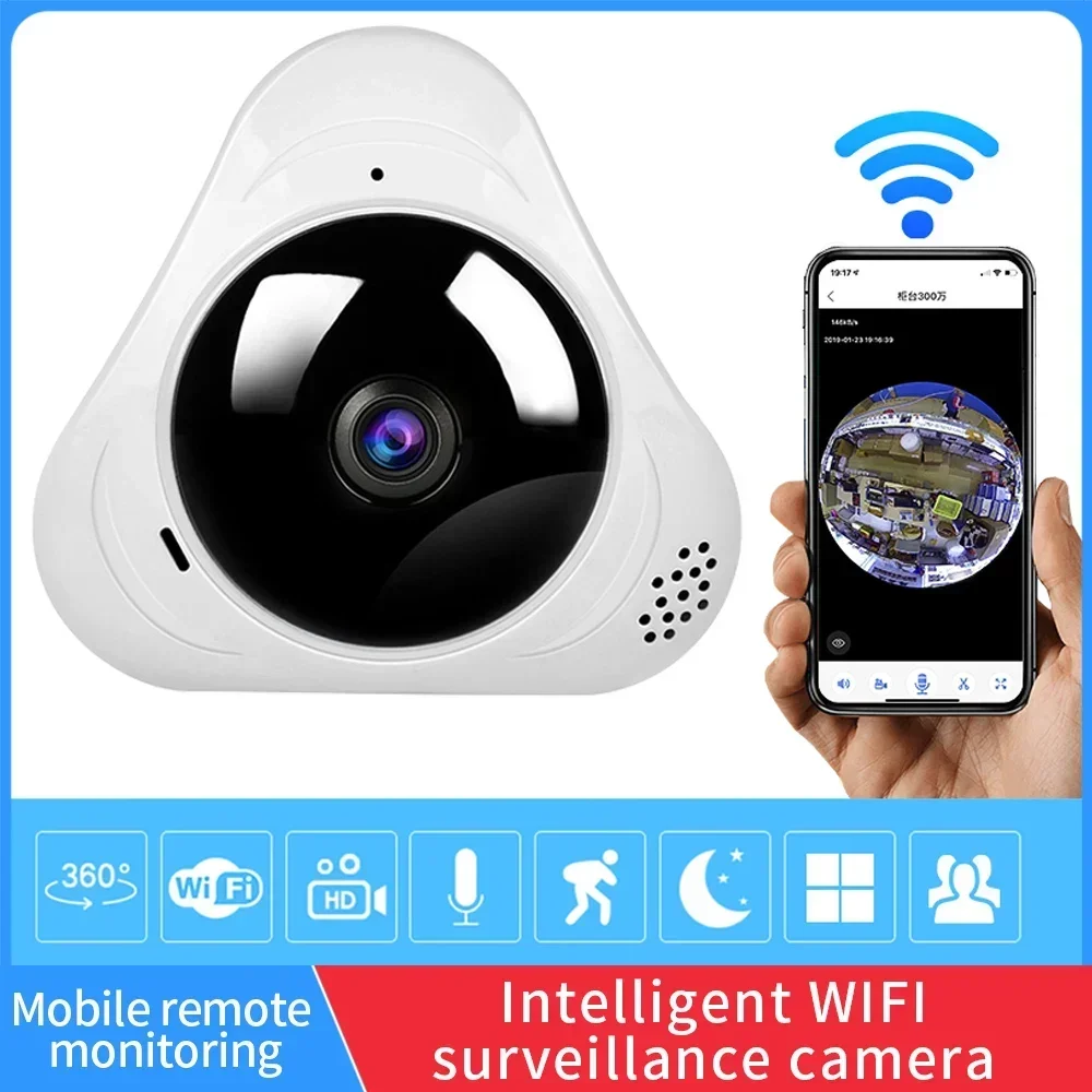 

Panoramic Fisheye IP 1080P 360 Degree, WiFi Security Protection, Smart Ho Cameras with Night Vision, CCTV Surveillance Cameras