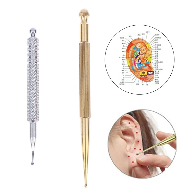 

Facial Reflexology Massage Tool Retractable Acupuncture Pen Double Headed Spring Ear Care Tool Point Probe Pen Massager for Face