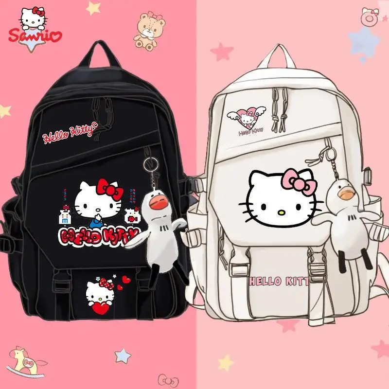 

Hello Kitty Backpack Anime Cartoon Ins Schoolbag Sanrio Student Hellokitty Large Capacity Stationery Storage Bag Girls Gift