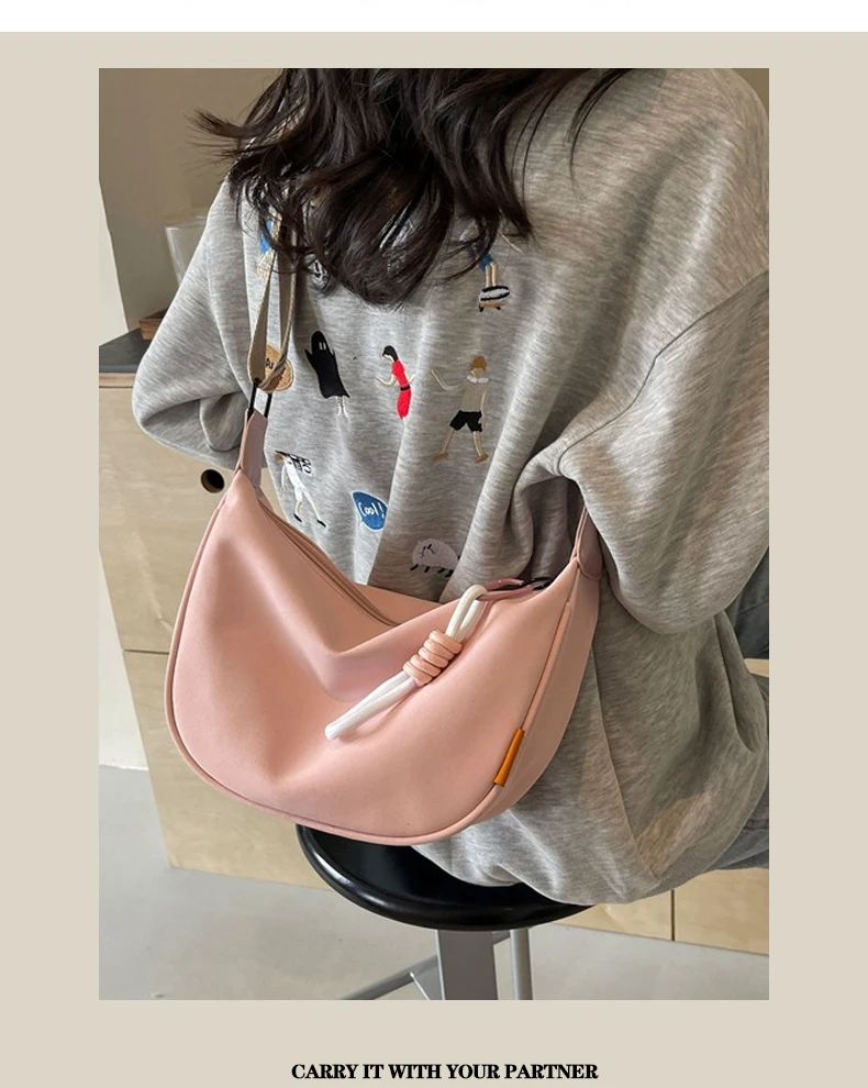 Nylon Hobos Crossbody Bags Solid Casual Zipper Women's Bags 2024 Fashion High Capacity Solid Color Single Shoulder Totes Bag Nylon Hobos Crossbody Bags Solid Casual Zipper Women's Bags 2024 Fashion High Capacity Solid Color Single Shoulder Totes Bag