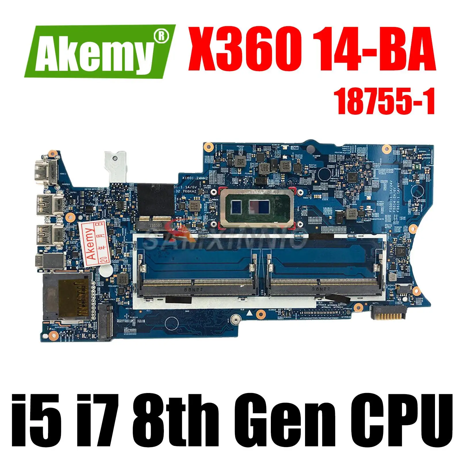 18755-1 For HP X360 14-BA Laptop Motherboard With I5-8265U i7-8565U CPU 100% Fully Tested
18755-1 For HP X360 14-BA Laptop Motherboard With I5-8265U i7-8565U CPU 100% Fully Tested