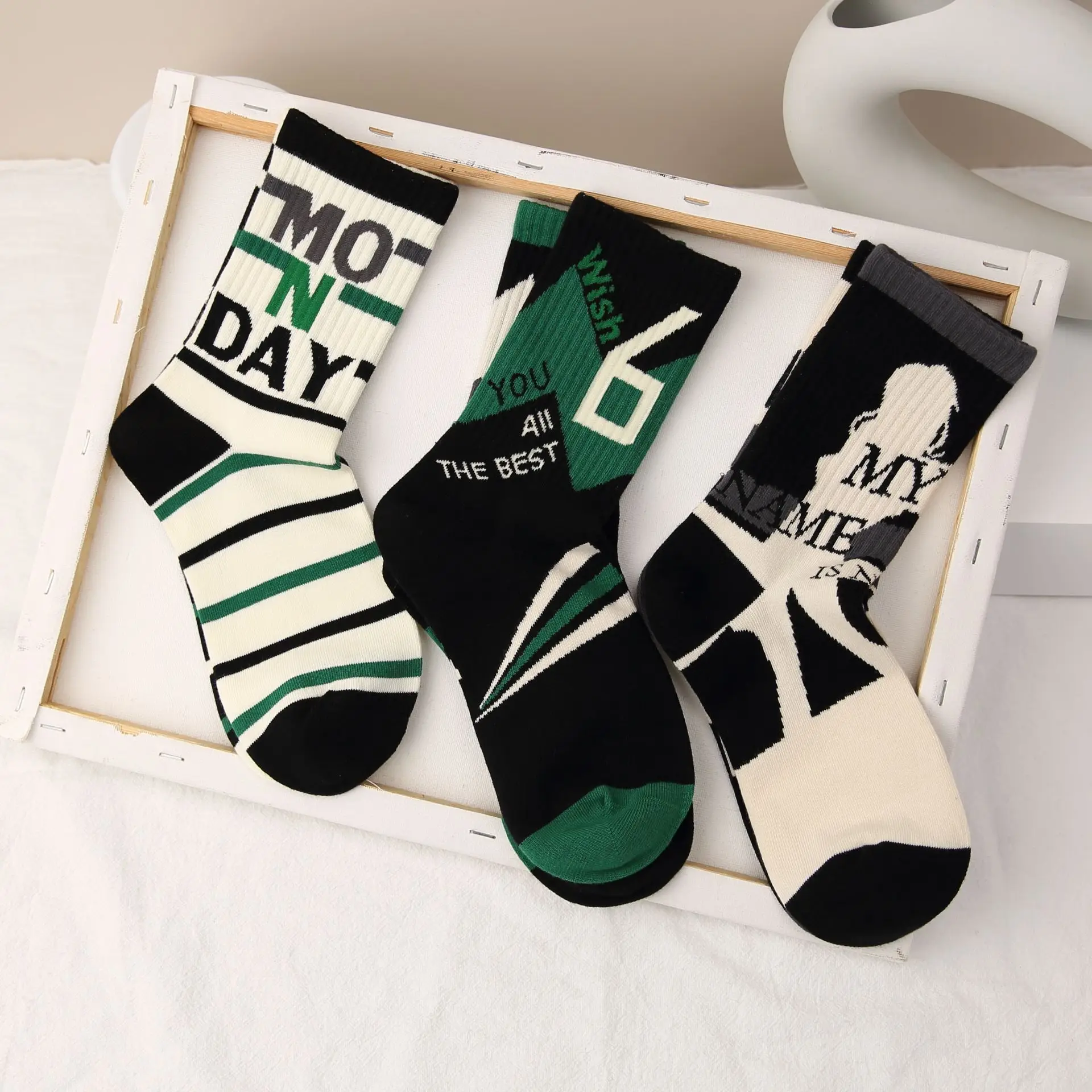 

Couple Socks Combed Cotton Cozy Boneless Crew AB Socks Men Street Fashion Trend Sports High Quality Women's Socks Eu36-43