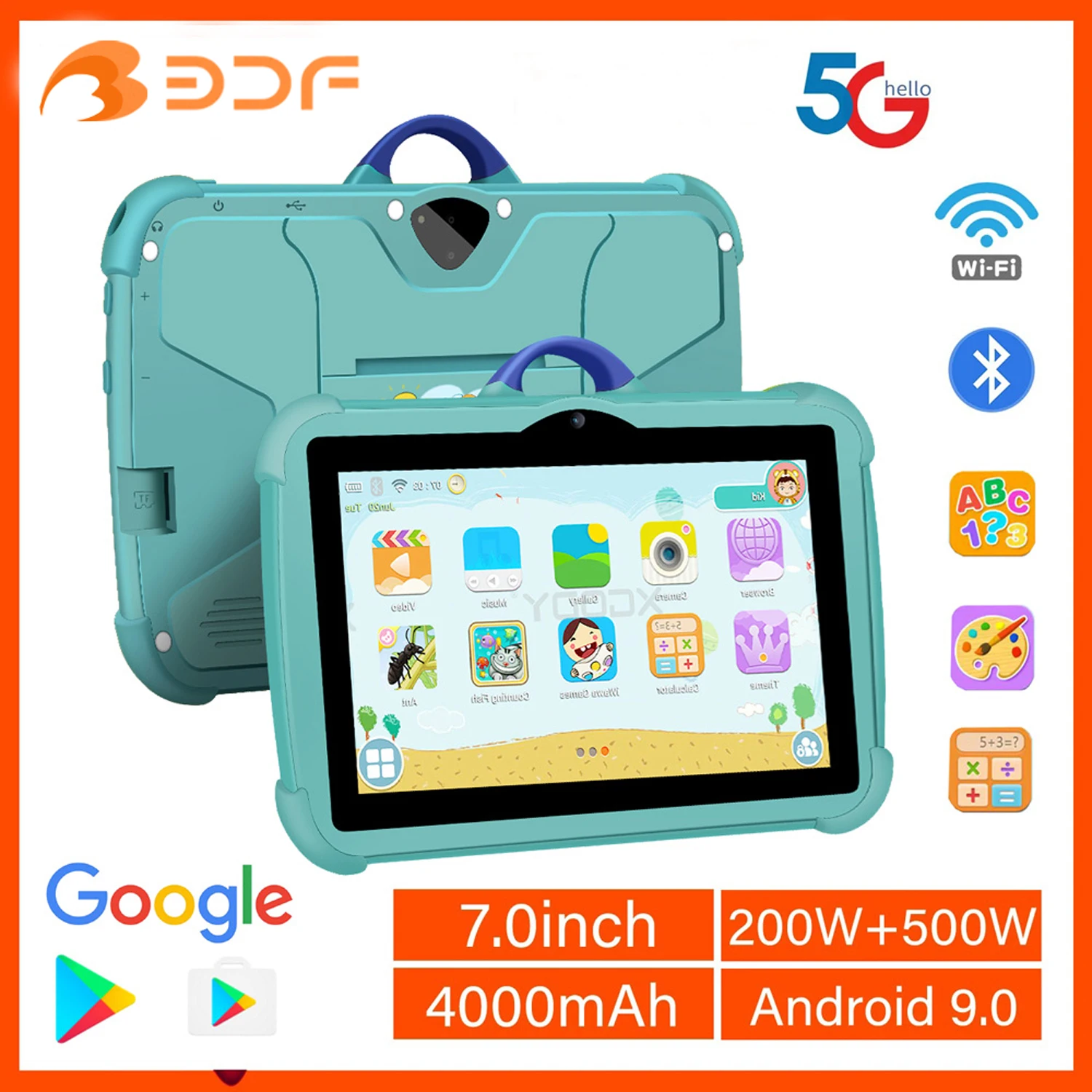 

New 7 Inch Global Version 5G WiFi Kids' tablet Quad Core 4GB RAM 64GB ROM Dual BOW Cameras Children's Gifts Tablets Android 9.0