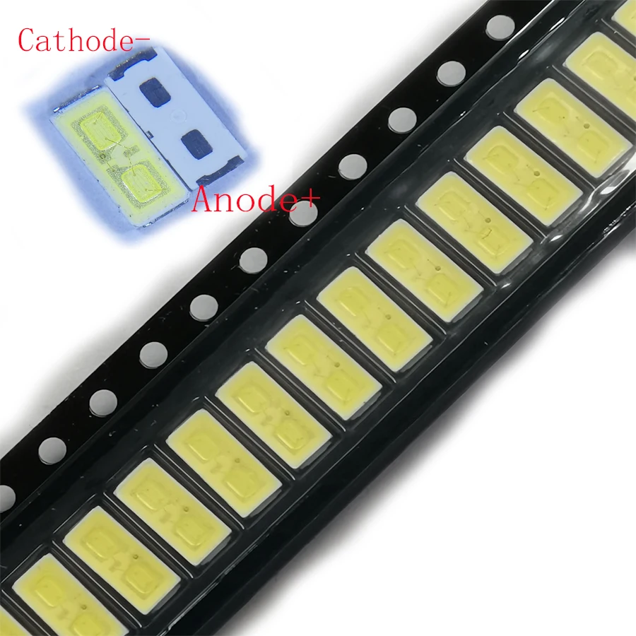 

100PCS/Lot SMD LED 7030 6V 1W 90LM Cold White Two-Emitting-Chips For LG TV Backlight Application