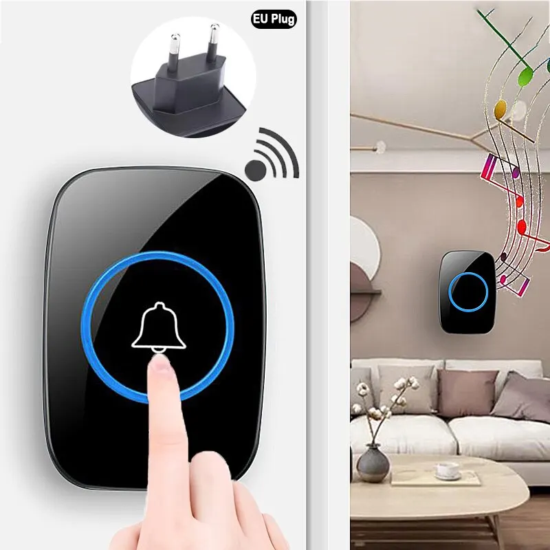 Wireless Doorbell EU UK Plug 300M Remote Control Waterproof 433 Frequency Through The Wall Signal Alarm Ambulance Smart Doorbell
Wireless Doorbell EU UK Plug 300M Remote Control Waterproof 433 Frequency Through The Wall Signal Alarm Ambulance Smart Doorbell