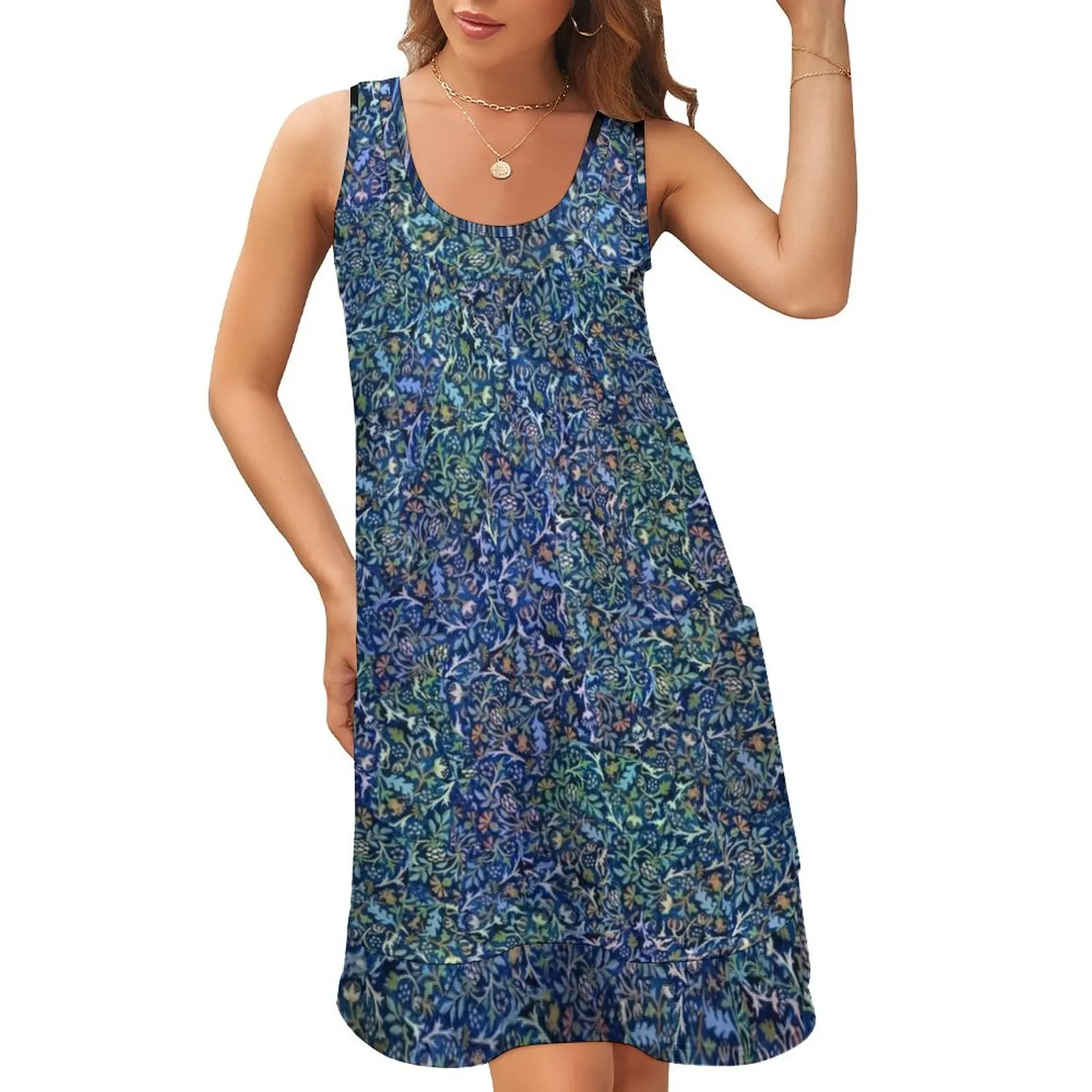 William Morris Flowerpot Scatter Pattern Sleeveless U-Neck Fake Two Piece Dress long dress women loose summer dress
William Morris Flowerpot Scatter Pattern Sleeveless U-Neck Fake Two Piece Dress long dress women loose summer dress