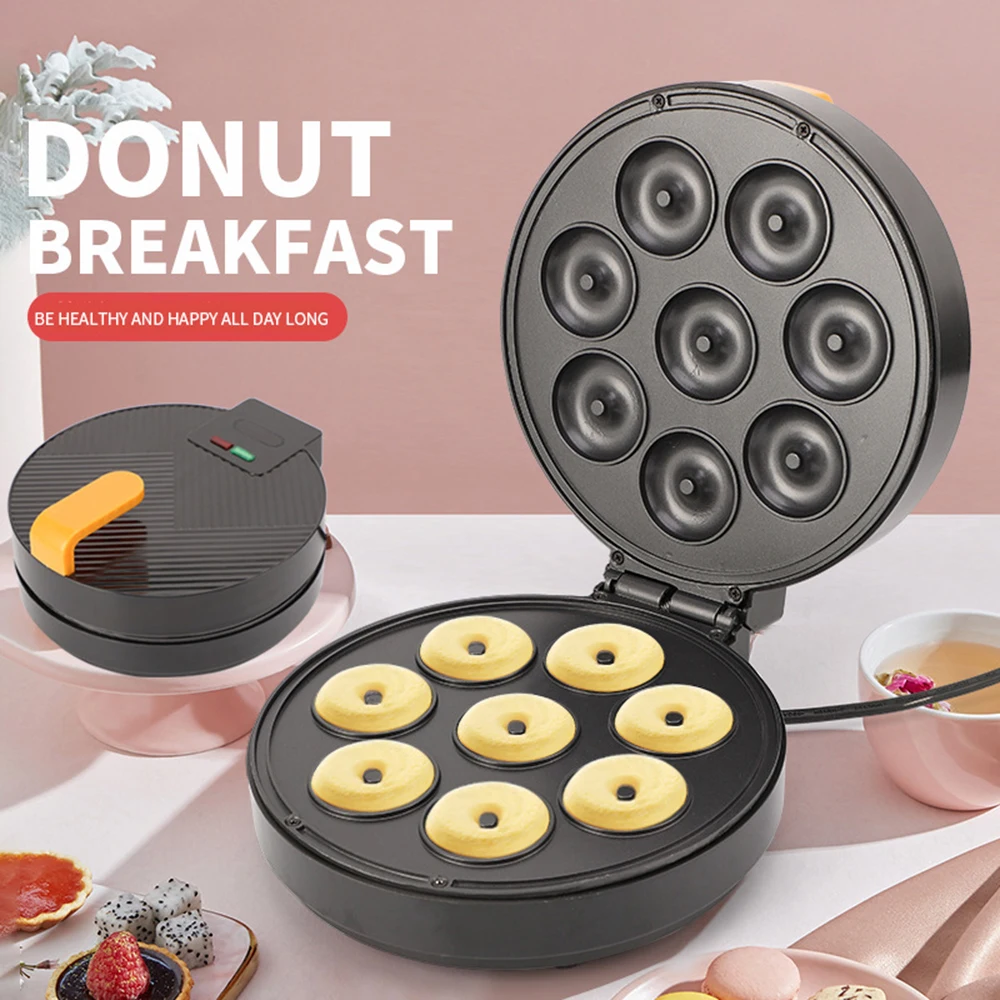 

Breakfast Machine Electric Mini Doughnut Waffles Maker Machine Home Mini Donuts Maker Cake Bread Heating Oven Pan Home Appliance