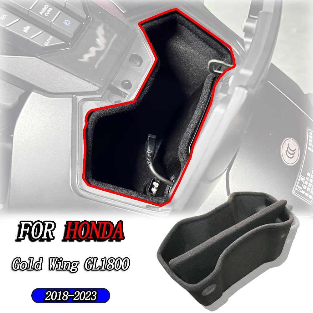 

Panical Storage Box Console Box Pad Lining Middle Box Center Pocket For Honda Gold Wing GL1800 GL1800B F6B 2018-2023 Black