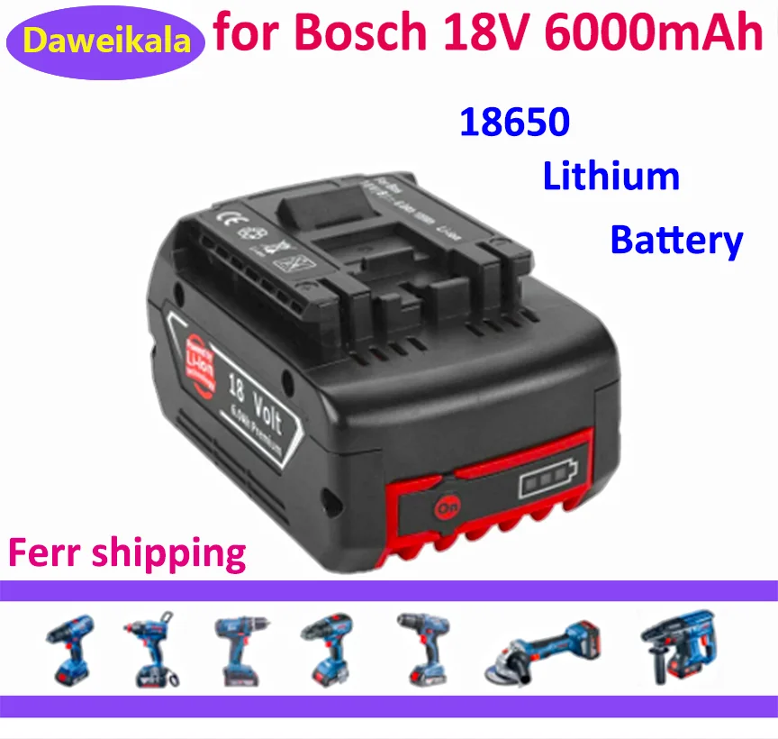 

2023 New Charger for Bosch Electric Drill 18V 6000mAh Li-ion Battery BAT609,BAT609G,BAT618, BAT618G, BAT614 Charger18650
