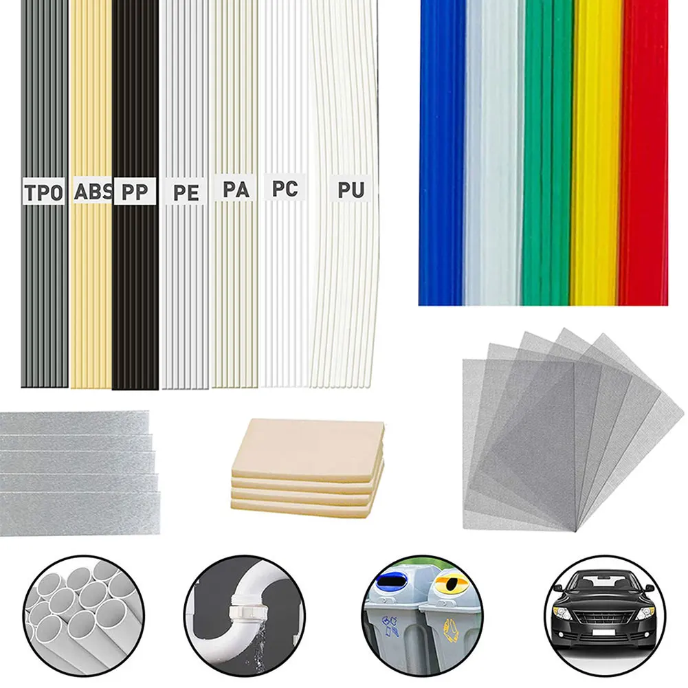 120pcs/set Plastic Welding Rods ABS PP PU PE PA PC TPO Plastic Welder Rods 12-color Plastic Welding Rods Stainless Steel Mesh
120pcs/set Plastic Welding Rods ABS PP PU PE PA PC TPO Plastic Welder Rods 12-color Plastic Welding Rods Stainless Steel Mesh