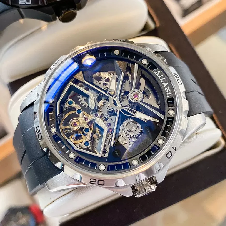 

AILANG New Skeleton Watches Mechanical Automatic Watch Men Tourbillon Sport Clock Casual Business Wrist Watch Relojes Hombre