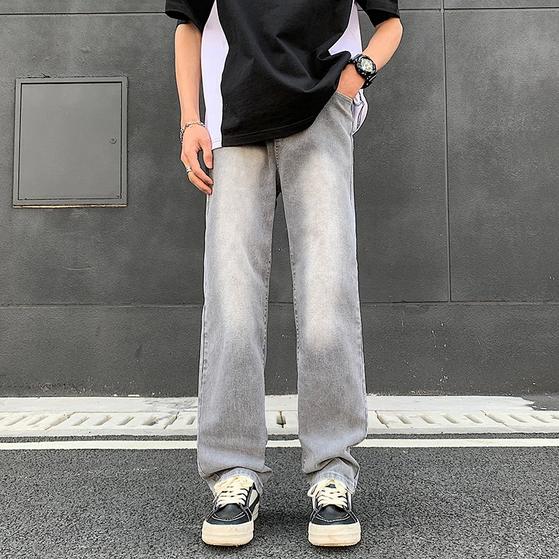 

Джинсы-карго мужские с широкими штанинами, мешковатые брюки из денима, модная уличная одежда в американском стиле, джинсовые штаны, W437, осень