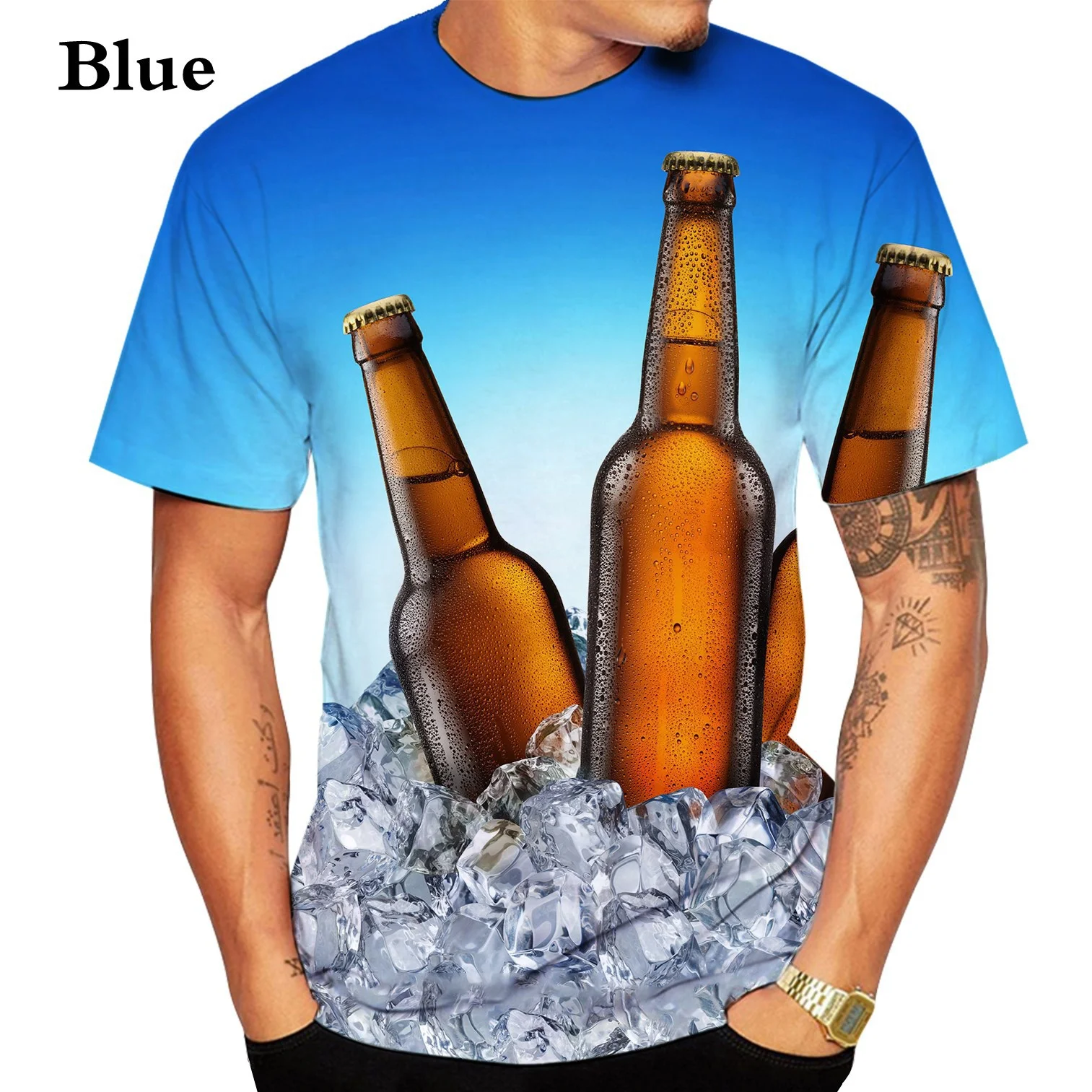 Men's Summer Beer Printing Personality Short-sleeved T-shirt Fashion Casual Men's 3d T-shirt 
Men's Summer Beer Printing Personality Short-sleeved T-shirt Fashion Casual Men's 3d T-shirt