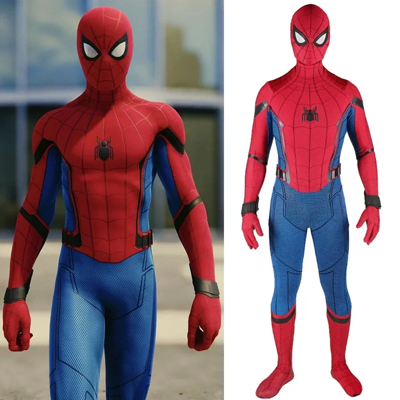 

Home Coming Spiderman Cosplay Tom Holland Boys Costume 3D Printed Spandex Zentai Suit Halloween Costume Bodysuit For Adult/Kids